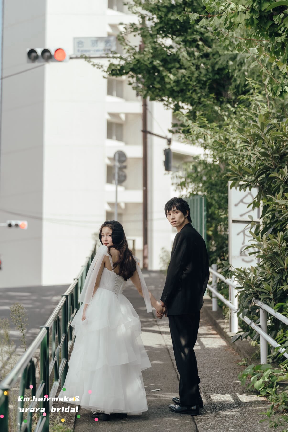 【@km.hairmakeコラボ】ふんわりチュールAラインドレス｜肩リボン