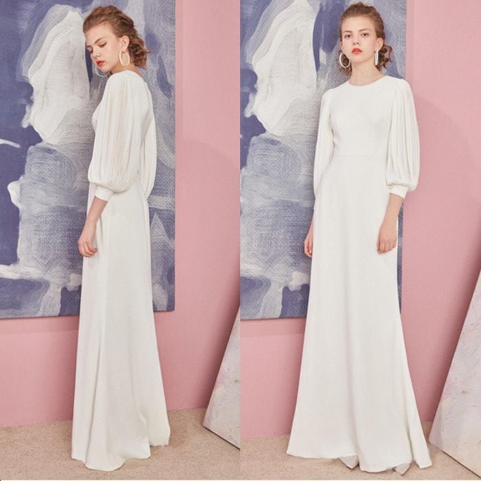 【即納】ヴィンテージスリーブドレス｜ロングスリーブ×上品シルエット｜新品