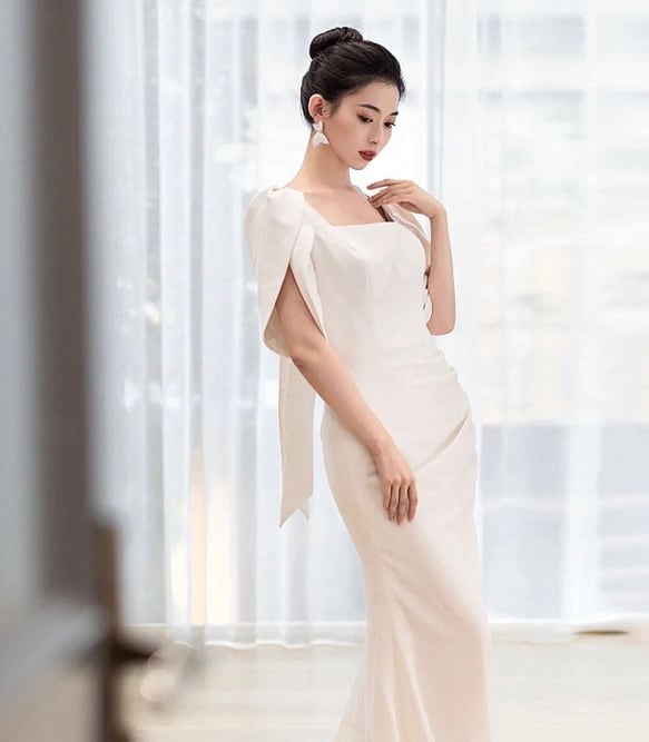 ソフトマーメイド スクエアネック ウエディングドレス